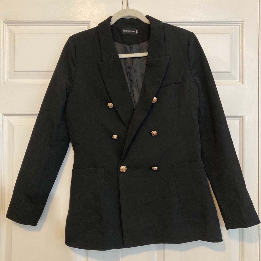 PrettyLittleThing Double-Breasted Military Blazer